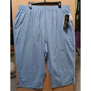 Jeno‎ Neuman Size 24WP Lt. Blue Wide Leg Petite Capris Shorter Length Stretch